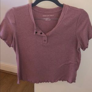 Pink Button Tee
